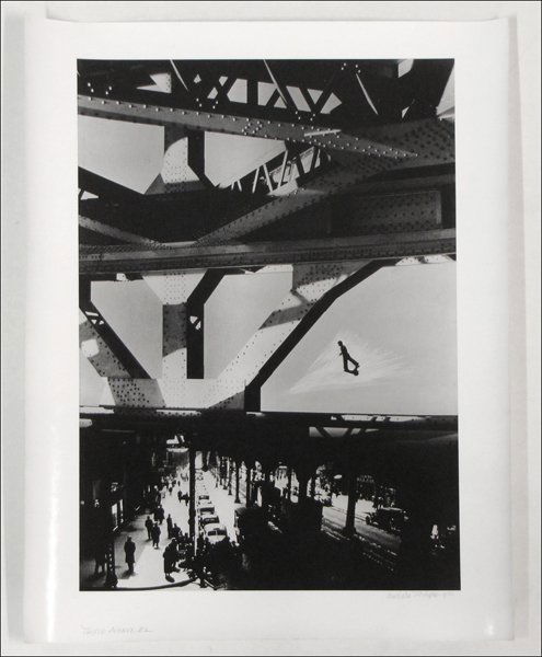 BARBARA MORGAN (AMERICAN 1900-1992) THIRD AVENU: BARBARA MORGAN (AMERICAN 1900-1992) THIRD AVENUE EL. (Photomontage) Gelatin silver print, 1936, printed in 1980; Signed, dated and titled in ink in the lower margin; Additionally signed, dated and tit
