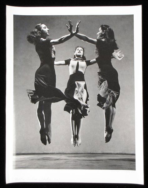 BARBARA MORGAN (AMERICAN 1900-1992) MARTHA GRAH: BARBARA MORGAN (AMERICAN 1900-1992) MARTHA GRAHAM - CELEBRATION (TRIO). Gelatin silver print, 1937, printed in 1980; Signed, dated and titled in ink in the lower margin; Additionally signed, dated and
