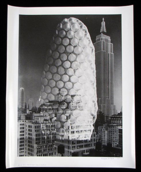 BARBARA MORGAN (AMERICAN 1900-1992) WILD BEE HO: BARBARA MORGAN (AMERICAN 1900-1992) WILD BEE HONEYCOMB SKYSCRAPER. (Photomontage) Gelatin silver print, 1973; Signed, dated and titled in ink in the lower margin; Additionally signed, dated and titled