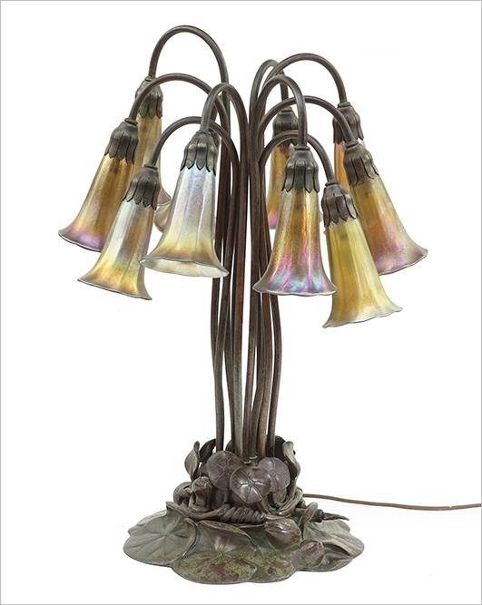 A Tiffany Studios Ten-Light Lily Lamp. (1 of 20)