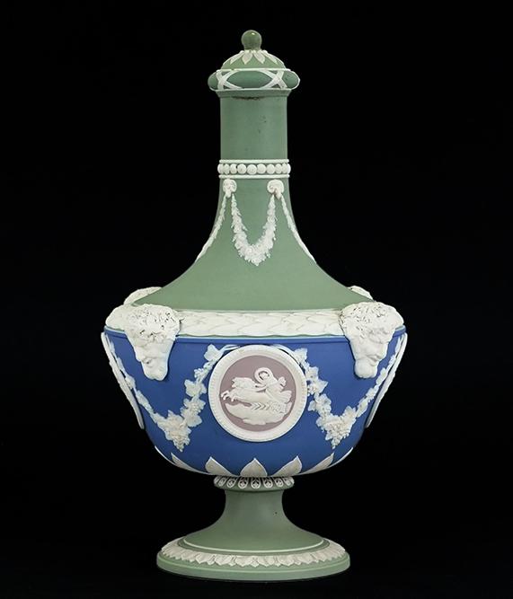 A Wedgwood Four-Color Jasperware Barber's Bottle. (1 of 11)