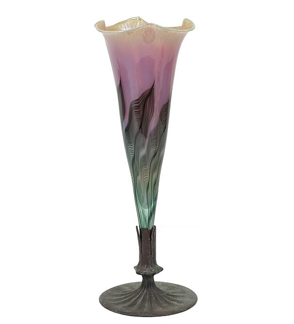 A James Lundberg Trumpet Vase. (1 of 2)
