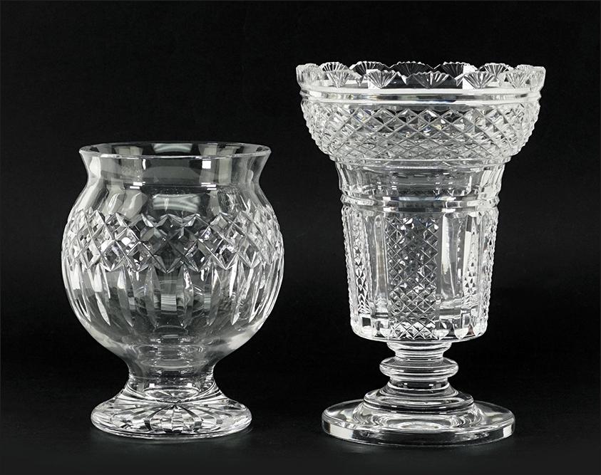 Two Waterford Crystal Footed Vases. (1 of 1)