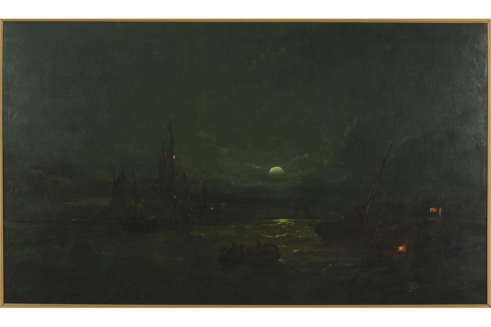 William Henry Williamson (British, 1820-1883) Moonlit (1 of 2)
