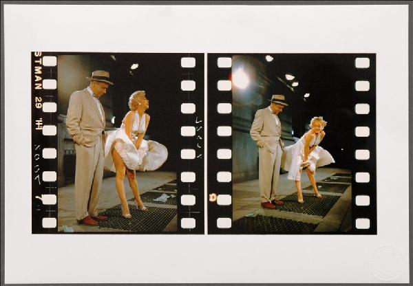 SAM SHAW (AMERICAN 1912-1999) MARILYN - SEVEN Y: SAM SHAW (AMERICAN 1912-1999) MARILYN - SEVEN YEAR ITCH. Color photograph, 1954, number 6 from portfolio A of The Joy of Marilyn, with Sam Shaw embossment stamp lower right and ink stamp on the revers