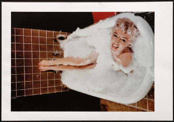 SAM SHAW (AMERICAN 1912-1999) MARILYN IN BATHTU: SAM SHAW (AMERICAN 1912-1999) MARILYN IN BATHTUB - DURING FILMING OF THE SEVEN YEAR ITCH. Color photograph, 1954, number 3 from portfolio A of The Joy of Marilyn, edtion 5/200, with Sam Shaw embossmen