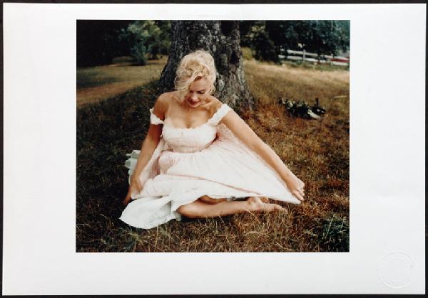 SAM SHAW (AMERICAN 1912-1999) MARILYN IN ROBURY: SAM SHAW (AMERICAN 1912-1999) MARILYN IN ROBURY, CT. Color photograph, 1954, number 24 from portfolio D of The Joy of Marilyn, with Sam Shaw embossment stamp lower right and ink stamp on the reverse;
