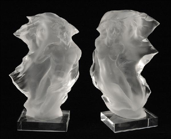FREDERICK HART (AMERICAN 1943-1999) DUET - 1/4: FREDERICK HART (AMERICAN 1943-1999) DUET - 1/4 LIFESIZE. Pair of acrylic sculptures; Each signed, dated, numbered and inscribed '1996, F. Hart, 32/450 C.A.I.' 16.25" x 9.50"