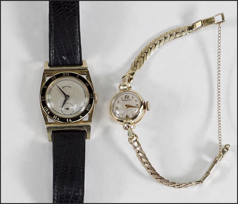 Two Hamilton 14 Karat Yellow Gold Watches. (1 of 1)