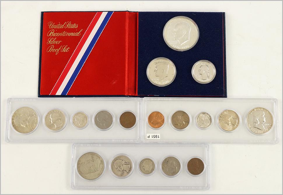 1951 US Silver Coin Set and Bicentennial Silver Proof (1 of 1)