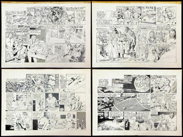 JIM LAWRENCE & GRAY MORROW BUCK ROGERS SUNDAY C: JIM LAWRENCE & GRAY MORROW BUCK ROGERS SUNDAY COMIC STRIP ORIGINAL ART (ROBERT C. DILLE, NEW YORK TIMES, 1979). Comprised of four Sunday strips from the "Mutant Zone" series: November 4, November 18,