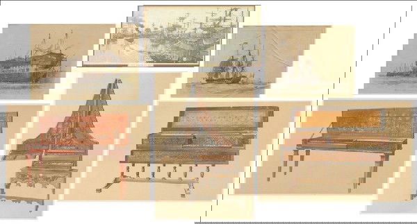 COLLECTION OF FRAMED PRINTS.: COLLECTION OF FRAMED PRINTS. Including ships and harps