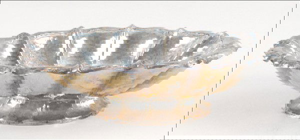 JOSEF HOFFMAN SILVER PLATED BOWL.: JOSEF HOFFMAN SILVER PLATED BOWL. Signed/hallmarked 3"x13"x9"