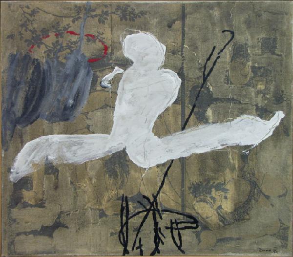 ZHOU BROTHERS (B.1952/57) UNTITLED ABSTRACT, 20: ZHOU BROTHERS (B.1952/57) UNTITLED ABSTRACT, 2000. Oil on canvas, signed lower right 'Zhou B;' Signed, dated and numbered 'BZ 1157' on the reverse 28.25" x 32"