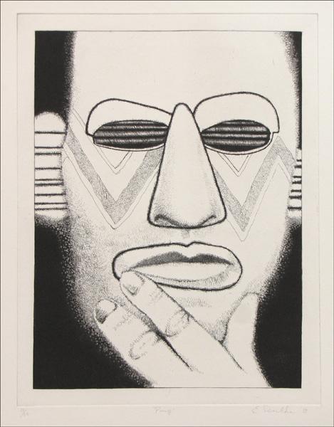 ED PASCHKE (AMERICAN 1939-2004) PUMP.: ED PASCHKE (AMERICAN 1939-2004) PUMP. Etching on Arches paper, 1989, signed, dated, titled and numbered in pencil in the lower margin, edition 13/50, published by Landfall Press, Chicago, with their s