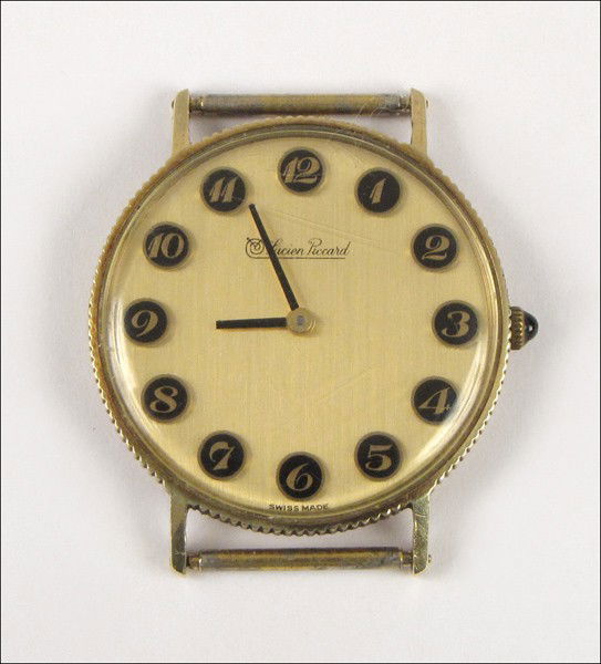 LUCIEN PICCARD 14 KARAT YELLOW GOLD WATCH.: LUCIEN PICCARD 14 KARAT YELLOW GOLD WATCH.