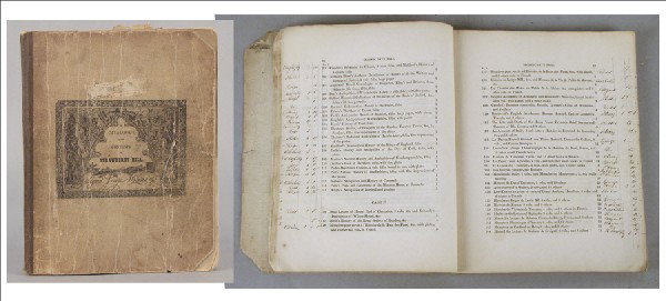 'A CATALOGUE OF THE CLASSIC CONTENTS OF STRAWBE: 'A CATALOGUE OF THE CLASSIC CONTENTS OF STRAWBERRY HILL, COLLECTED BY HORACE WALPOLE'. Smith and Robins, London, 1842. George Robins. Quarto. Cloth-backed stiff wrappers, pictorial title vignette on u