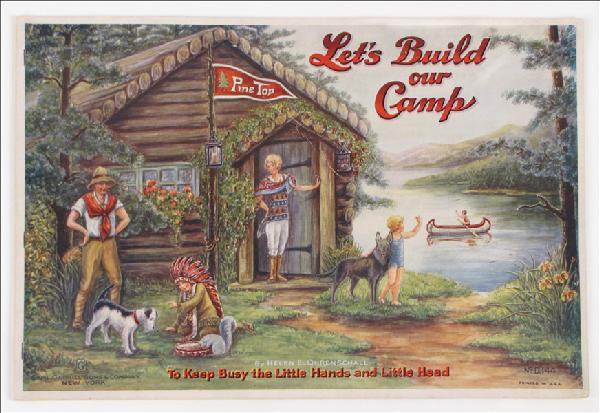 HELEN E. OHRENSCHALL, LET'S BUILD OUR CAMP.: HELEN E. OHRENSCHALL, LET'S BUILD OUR CAMP. 1930, complete, uncut and unpunched