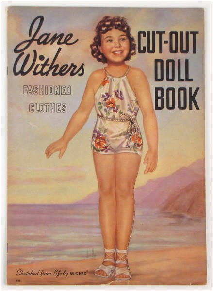 AVIS MAC, JANE WITHERS.: AVIS MAC, JANE WITHERS. 1938, complete, uncut and unpunched, slight separation of doll on cover