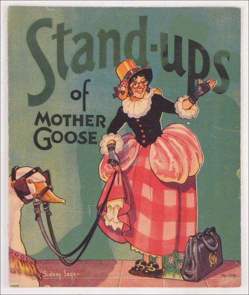 SIDNEY SAGE STAND-UPS OF MOTHER GOOSE.: SIDNEY SAGE STAND-UPS OF MOTHER GOOSE. 1934, complete, uncut and unpunched