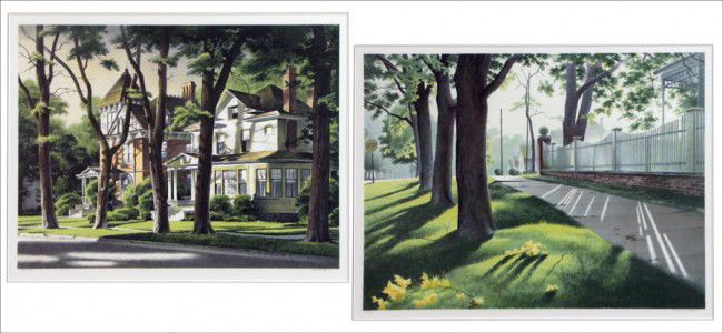 ROBERT ADDISON (AMERICAN 1924-1988) TWO WORKS.: ROBERT ADDISON (AMERICAN 1924-1988) TWO WORKS. Northern Summer, edition 20/25 AP; An American View, edition 101/150: Each a color serigraph, signed and numbered in pencil in the lower margin; Verso: E