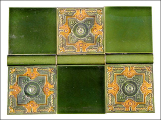 COLLECTION OF GLAZED CERAMIC TILES.: COLLECTION OF GLAZED CERAMIC TILES. Approximately 40 in total 6" x 6"