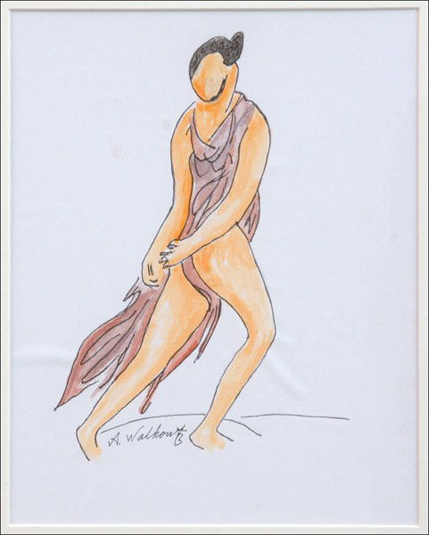 ATTRIBUTED TO ABRAHAM WALKOWITZ (AMERICAN 1878-: ATTRIBUTED TO ABRAHAM WALKOWITZ (AMERICAN 1878-1965) TWO WORKS - ISADORA DUNCAN. Each a watercolor on paper, signed lower left 'A. Walkowitz;' Frame: 15.25" x 12.25" 9.50" x 7.50" (sight)