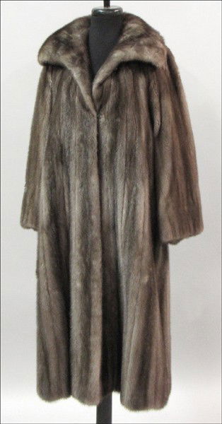 BLUE IRIS FULL LENGTH MINK COAT.: BLUE IRIS FULL LENGTH MINK COAT.