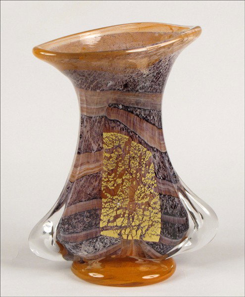 JEAN-CLAUDE NOVARO (FRENCH B.1943) GLASS VASE.: JEAN-CLAUDE NOVARO (FRENCH B.1943) GLASS VASE. Signed on bottom 14.5" x 11.5"