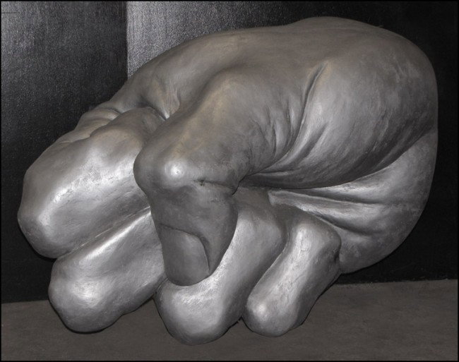 NINA LEVY (AMERICAN, B.1967) FIST.: NINA LEVY (AMERICAN, B.1967) FIST. Painted resin, unsigned H: 36" W: 60" D: 42"
