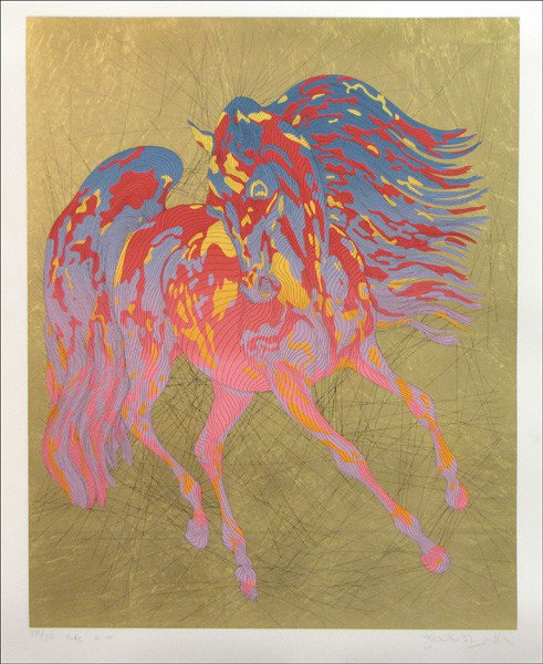 GUILLAUME AZOULAY (B.1949) DUKE.: GUILLAUME AZOULAY (B.1949) DUKE. Serigraph, signed lower right, edition 332/375. Loose sheet 36.5" x 45.5"