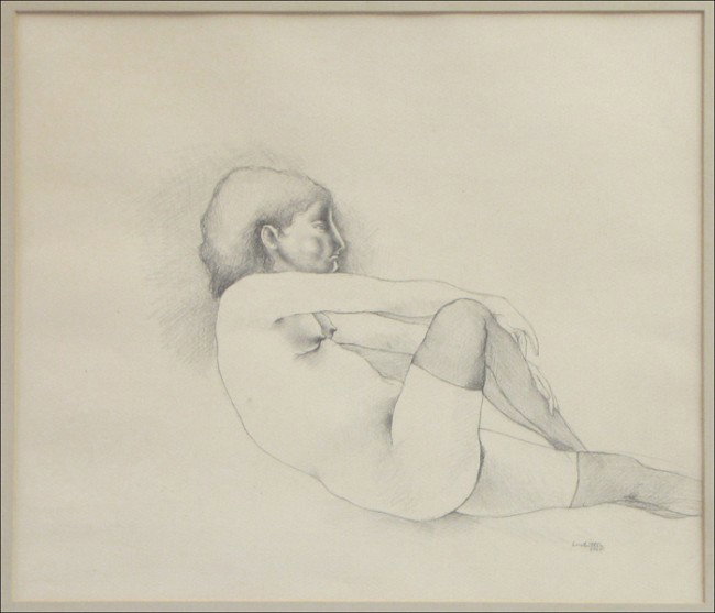 ROBERT LOSTUTTER (AMERICAN, B. 1939) FEMALE NUD: ROBERT LOSTUTTER (AMERICAN, B. 1939) FEMALE NUDE. Pencil drawing, signed and dated 1965 LR Sight: 11" x 13"