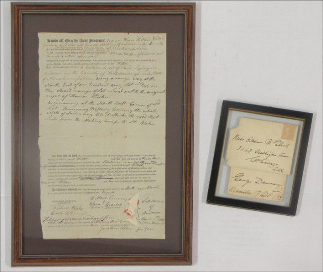 NEW HAMPSHIRE LAND DEED, 1808.: NEW HAMPSHIRE LAND DEED, 1808. State of New Hampshire, Hillsborough County, signed by Willard Emery, Samuel Graves, William Blake, Charles Witton and Jonathon Weare, dated 1808 (12.50" x 7.75" sheet).