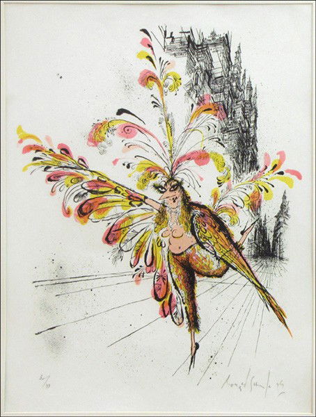 RONALD SEARLE (BRITISH, B. 1920) DANCER.: RONALD SEARLE (BRITISH, B. 1920) DANCER. Lithograph in colors, 1969, signed, dated and numbered in pencil in the lower margin, edition 30/99, printed by Editions Empreinte with their blindstamp lower