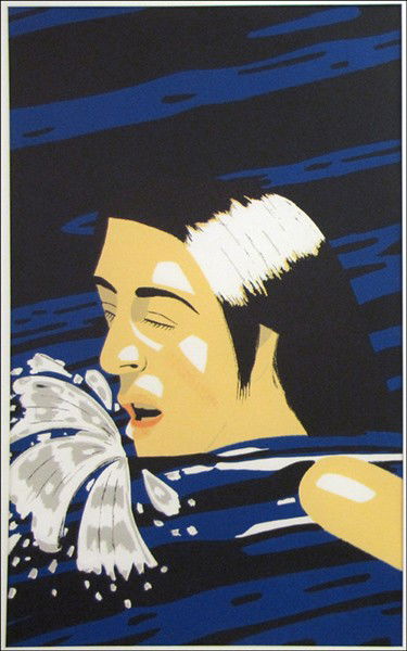 ALEX KATZ (AMERICAN, B.1927) OLYMPIC SWIMMER.: ALEX KATZ (AMERICAN, B.1927) OLYMPIC SWIMMER. Color screenprint, signed and numbered in pencil lower left, edition 100/200; Frame: 46" x 31.50" 38" x 23.50" NOTE: Signature/edition number are under th