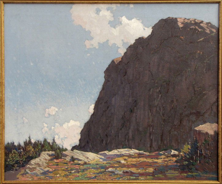 GUSTAVE CIMIOTTI (AMERICAN 1875-1969) MOUNT MAN: GUSTAVE CIMIOTTI (AMERICAN 1875-1969) MOUNT MANSFIELD, VERMONT. Oil on canvas, signed lower right 'Cimiotti;' Titled, signed and inscribed with the artist's New York address on the stretcher; Verso: G