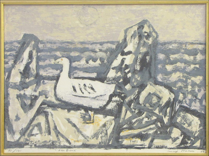 MAX KAHN SEA BIRD.: MAX KAHN SEA BIRD. Color lithograph, signed in pencil and titled, edition 81/131 16"x21"