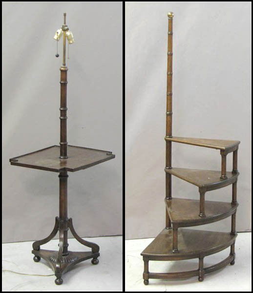 KITTINGER LIBRARY STEPS.: KITTINGER LIBRARY STEPS. Together with a lamp table Library steps height: 60" Lamp table height: 48"