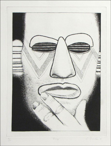 ED PASCHKE (AMERICAN 1939-2004) PUMP.: ED PASCHKE (AMERICAN 1939-2004) PUMP. Etching, 1989, on Arches paper, signed, dated, titled and numbered in pencil in the lower margin, edition 14/50, published by Landfall Press, Chicago, with their