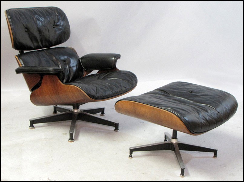 CHARLES AND RAY EAMES FOR HERMAN MILLER LOUNGE: CHARLES AND RAY EAMES FOR HERMAN MILLER LOUNGE CHAIR AND OTTOMAN.