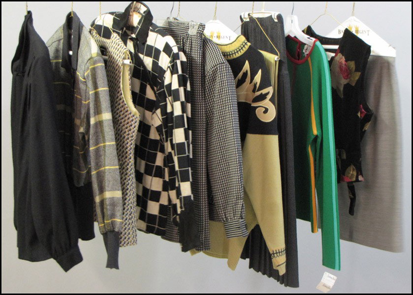 GROUP OF SKIRTS, JACKETS, AND VESTS.: GROUP OF SKIRTS, JACKETS, AND VESTS. Including Gianfranco Ferre, Emanuel Ungaro, and others