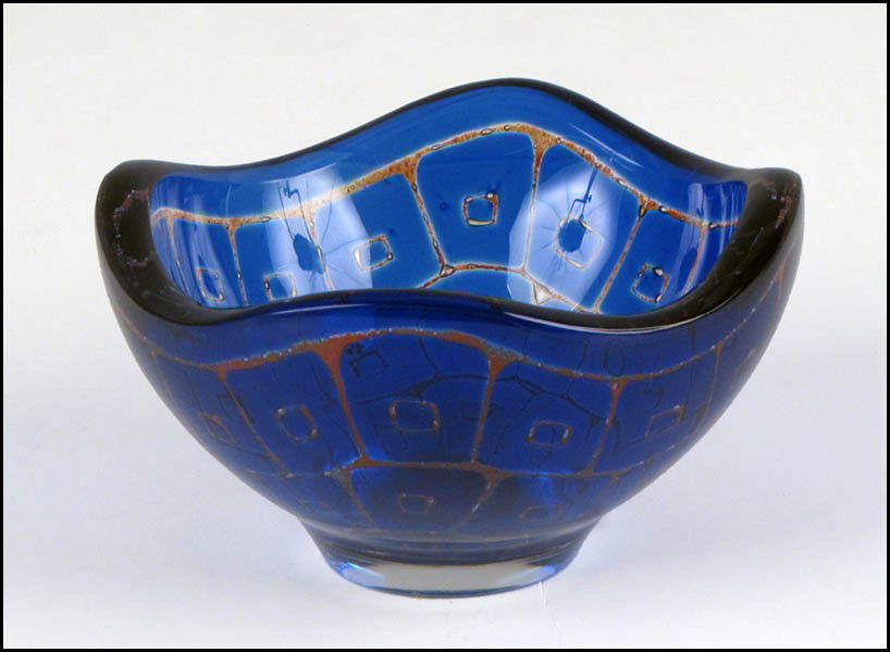 ORREFORS RAVENNA GLASS BOWL.: ORREFORS RAVENNA GLASS BOWL. Signed Sven Palmquist D:6"