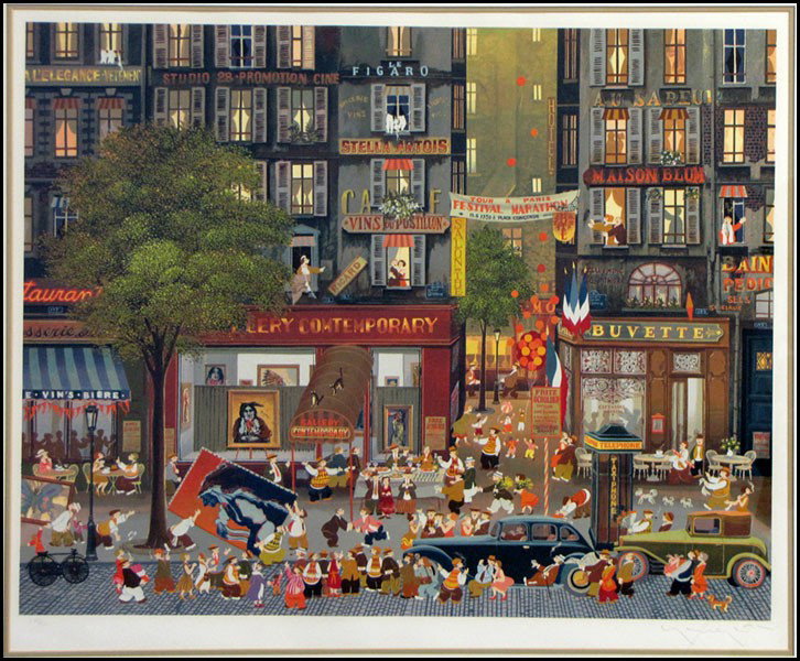 HIRO YAMAGATA (JAPANESE, B.1948) EXHIBITION.: HIRO YAMAGATA (JAPANESE, B.1948) EXHIBITION. Color serigraph, 1980, signed in pencil lower right, edition LVII/C; Frame: 34.25" x 39.75" 23.75" x 30"