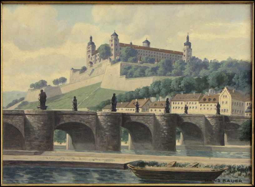 HANS BAUER (1880-1920) UNTITLED.: HANS BAUER (1880-1920) UNTITLED. Oil on board, signed 12.5"x16.5"