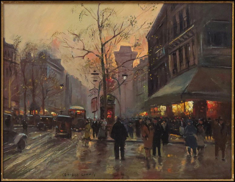 EDOUARD CORTES (FRENCH 1882-1969) PORTE ST. DE: EDOUARD CORTES (FRENCH 1882-1969) PORTE ST. DENIS. Oil on canvas, signed lower left; Frame: 27" x 33" 20" x 26"