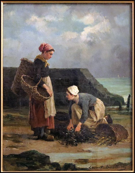 HENRI LAURENT-DESROUSSEAUX (FRENCH 1862-1906) : HENRI LAURENT-DESROUSSEAUX (FRENCH 1862-1906) A TENSE ENCOUNTER. Oil on canvas, signed lower right 'Laurent-Desrousseaux;' Frame: 24" x 20.50" 13.75" x 10.50"