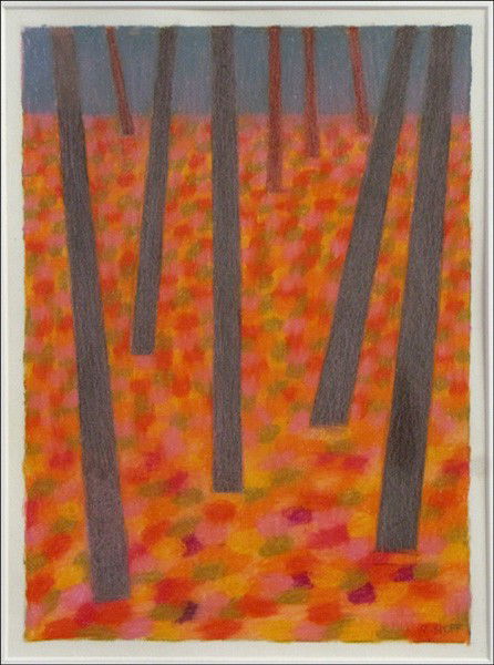 MARGO HOFF (AMERICAN, 1912-2008) TREES.: MARGO HOFF (AMERICAN, 1912-2008) TREES. Pastel, signed 13"x9.5"