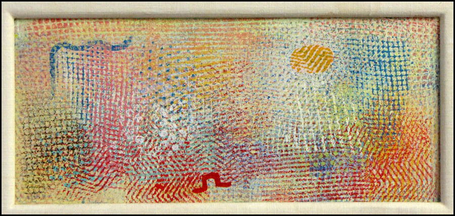 ROBERT NATKIN (AMERICAN, 1930-2010) INTIMATE L: ROBERT NATKIN (AMERICAN, 1930-2010) INTIMATE LIGHTING. Acrylic on board 7.75"x17.50"