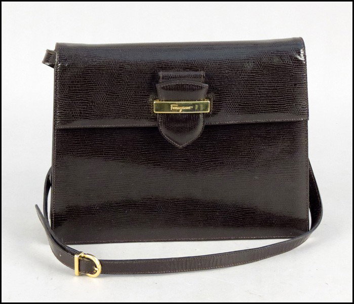 SALVATORE FERRAGAMO REPTILE SKIN HANDBAG.