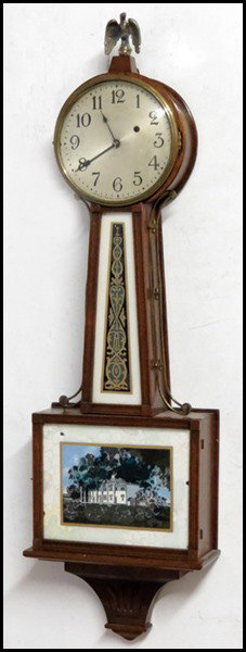 NEW HAVEN CLOCK COMPANY, BANJO CLOCK.: NEW HAVEN CLOCK COMPANY, BANJO CLOCK. 10" x 12.5"